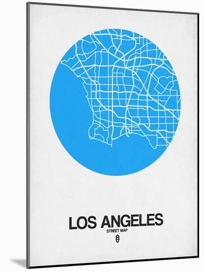 Los Angeles Street Map Blue-NaxArt-Mounted Art Print