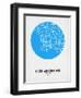 Los Angeles Street Map Blue-NaxArt-Framed Art Print