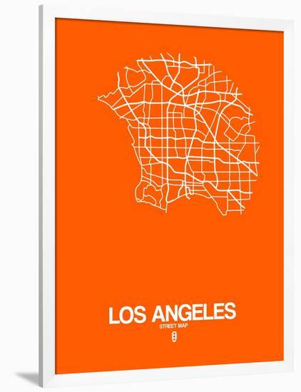 Los Angeles Street Map Orange-NaxArt-Framed Art Print