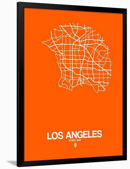 Los Angeles Street Map Orange-NaxArt-Framed Art Print