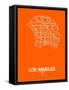 Los Angeles Street Map Orange-NaxArt-Framed Stretched Canvas