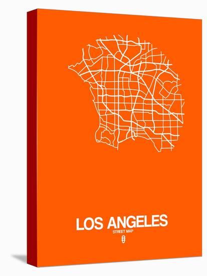 Los Angeles Street Map Orange-NaxArt-Stretched Canvas