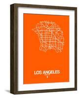 Los Angeles Street Map Orange-NaxArt-Framed Art Print