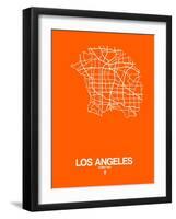 Los Angeles Street Map Orange-NaxArt-Framed Art Print