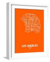 Los Angeles Street Map Orange-NaxArt-Framed Art Print