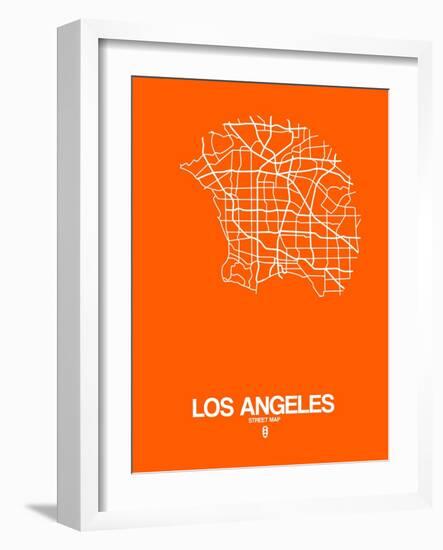 Los Angeles Street Map Orange-NaxArt-Framed Art Print