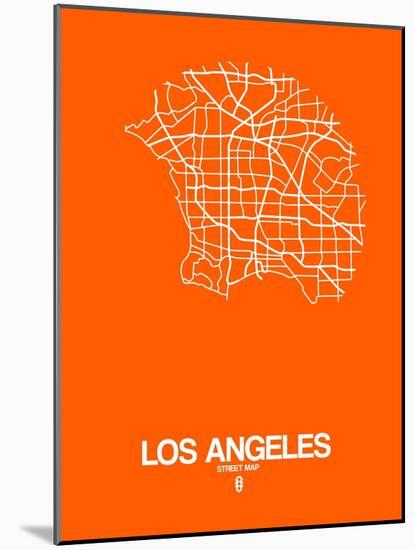 Los Angeles Street Map Orange-NaxArt-Mounted Art Print