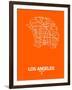 Los Angeles Street Map Orange-NaxArt-Framed Art Print