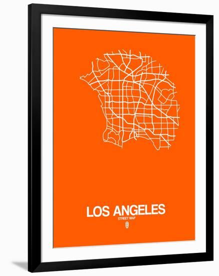 Los Angeles Street Map Orange-NaxArt-Framed Art Print