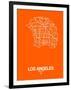 Los Angeles Street Map Orange-NaxArt-Framed Art Print