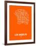 Los Angeles Street Map Orange-NaxArt-Framed Art Print