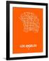 Los Angeles Street Map Orange-NaxArt-Framed Art Print