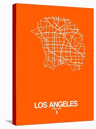 Los Angeles Street Map Orange-NaxArt-Stretched Canvas