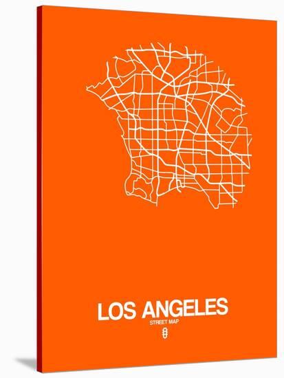 Los Angeles Street Map Orange-NaxArt-Stretched Canvas