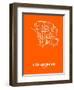 Los Angeles Street Map Orange-NaxArt-Framed Art Print