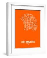 Los Angeles Street Map Orange-NaxArt-Framed Art Print