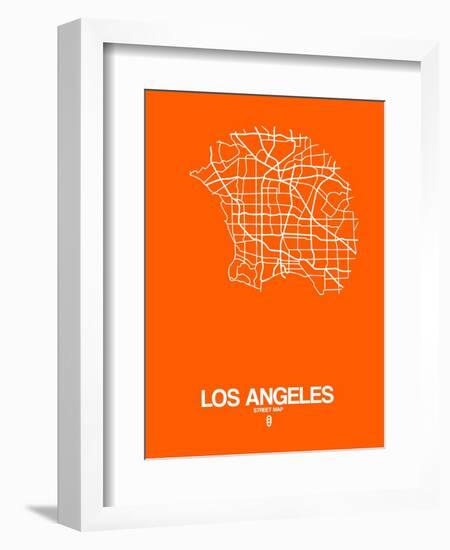 Los Angeles Street Map Orange-NaxArt-Framed Art Print