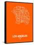 Los Angeles Street Map Orange-NaxArt-Framed Stretched Canvas