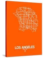 Los Angeles Street Map Orange-NaxArt-Stretched Canvas