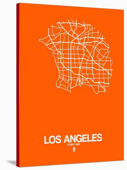 Los Angeles Street Map Orange-NaxArt-Stretched Canvas