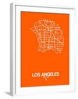 Los Angeles Street Map Orange-NaxArt-Framed Art Print