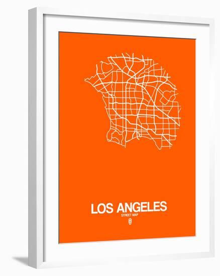 Los Angeles Street Map Orange-NaxArt-Framed Art Print