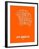 Los Angeles Street Map Orange-NaxArt-Framed Art Print