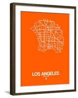 Los Angeles Street Map Orange-NaxArt-Framed Art Print