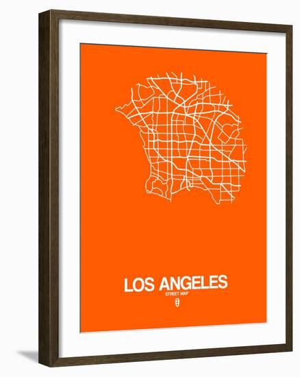 Los Angeles Street Map Orange-NaxArt-Framed Art Print