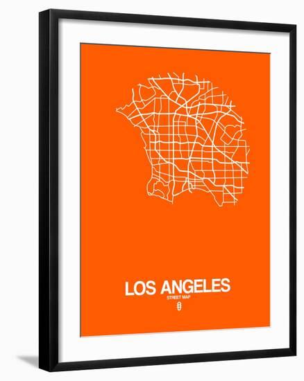 Los Angeles Street Map Orange-NaxArt-Framed Art Print