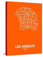 Los Angeles Street Map Orange-NaxArt-Stretched Canvas