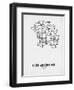 Los Angeles Street Map White-NaxArt-Framed Art Print