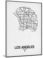 Los Angeles Street Map White-NaxArt-Mounted Art Print