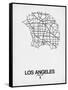 Los Angeles Street Map White-NaxArt-Framed Stretched Canvas