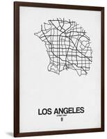 Los Angeles Street Map White-NaxArt-Framed Art Print