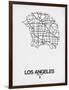 Los Angeles Street Map White-NaxArt-Framed Art Print