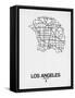 Los Angeles Street Map White-NaxArt-Framed Stretched Canvas