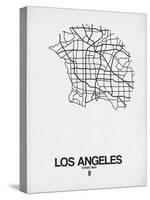 Los Angeles Street Map White-NaxArt-Stretched Canvas