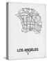 Los Angeles Street Map White-NaxArt-Stretched Canvas