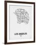 Los Angeles Street Map White-NaxArt-Framed Art Print