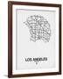 Los Angeles Street Map White-NaxArt-Framed Art Print