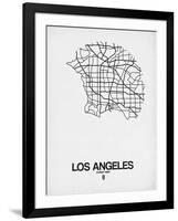 Los Angeles Street Map White-NaxArt-Framed Art Print