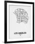 Los Angeles Street Map White-NaxArt-Framed Art Print