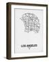 Los Angeles Street Map White-NaxArt-Framed Art Print