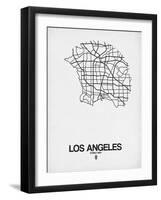 Los Angeles Street Map White-NaxArt-Framed Art Print