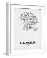 Los Angeles Street Map White-NaxArt-Framed Art Print