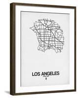 Los Angeles Street Map White-NaxArt-Framed Art Print