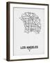 Los Angeles Street Map White-NaxArt-Framed Art Print