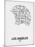 Los Angeles Street Map White-NaxArt-Mounted Art Print