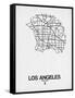 Los Angeles Street Map White-NaxArt-Framed Stretched Canvas